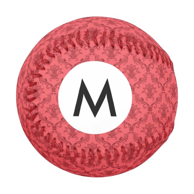 Pelota De Béisbol Patrón floral de Damasco (Anverso izquierdo)