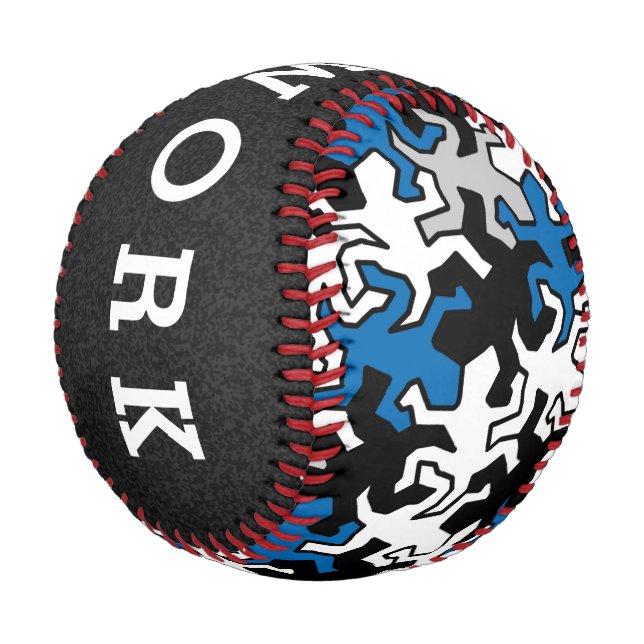 Pelota De Béisbol Patrón Geckos Mosaico - gris blanco azul (Angular)