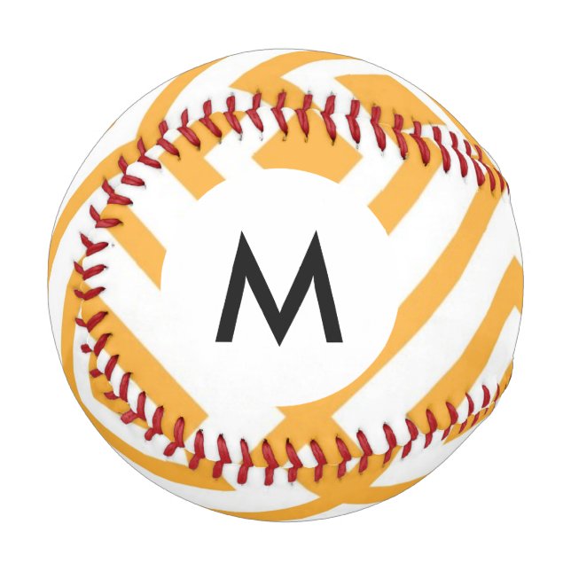 Pelota De Béisbol Patrón geométrico con forma de Monograma Lozenge (Anverso izquierdo)