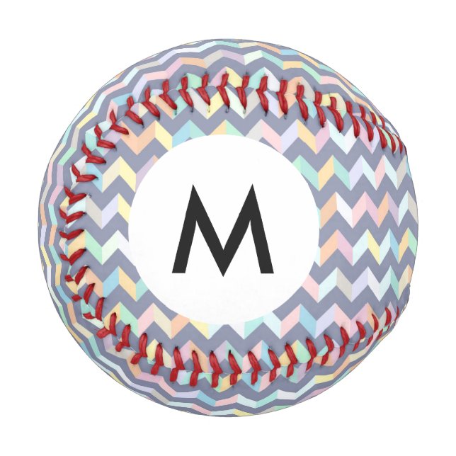 Pelota De Béisbol Patrón geométrico monogramo (Anverso izquierdo)