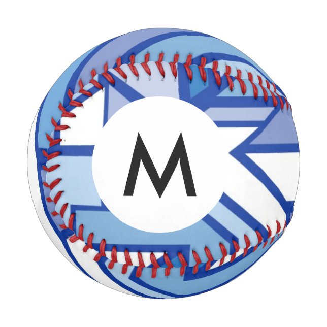 Pelota De Béisbol Patrón geométrico monogramo 2 (Anverso izquierdo)