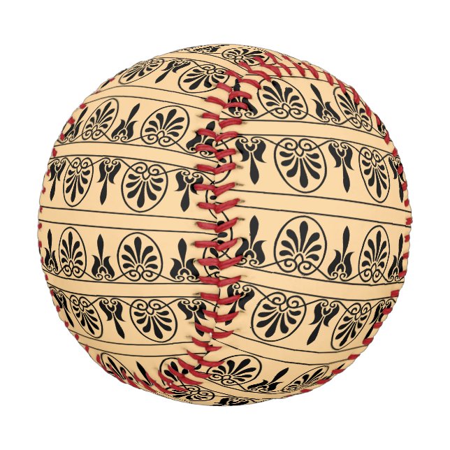 Pelota De Béisbol Patrón griego árabe-mediterráneo marrón (Angular)