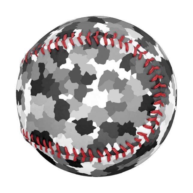 Pelota De Béisbol Patrón gris blanco negro (Reverso Izquierdo)