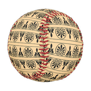 Pelota De Béisbol Patrón Mediterráneo Árabe Griego Marrón
