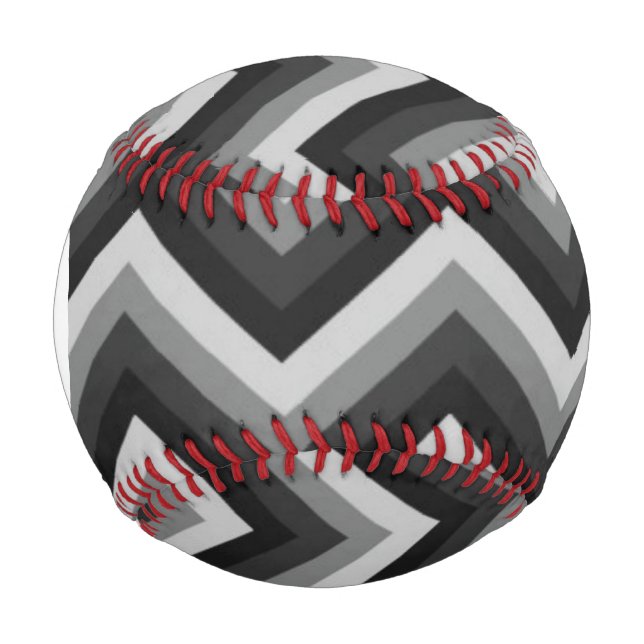 Pelota De Béisbol Patrón monograma Retro Zig Zag Chevron (Anverso)