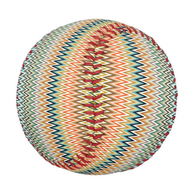 Pelota De Béisbol Patrón multicolor de zigzag (Angular)