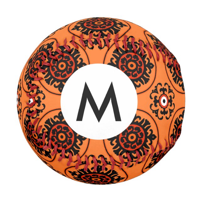 Pelota De Béisbol Patrón naranja Suzani (Anverso izquierdo)