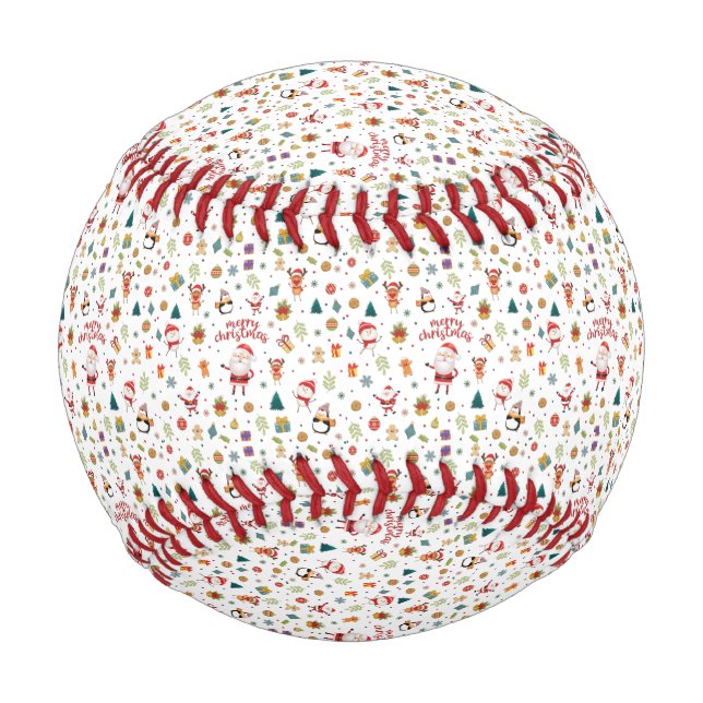 Pelota De Béisbol Patrón navideño (Anverso)