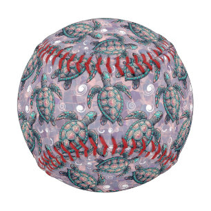 Pelota De Béisbol Patrón oceánico de tortugas marinas