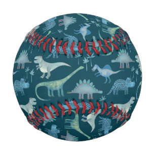 Pelota De Béisbol Patrón oscuro de dinosaurios pequeños