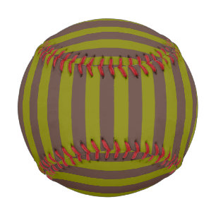 Pelota De Béisbol Patrón rayado en color marrón chocolate y verde ol