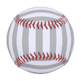 Pelota De Béisbol Patrón rayado en gris y lavanda