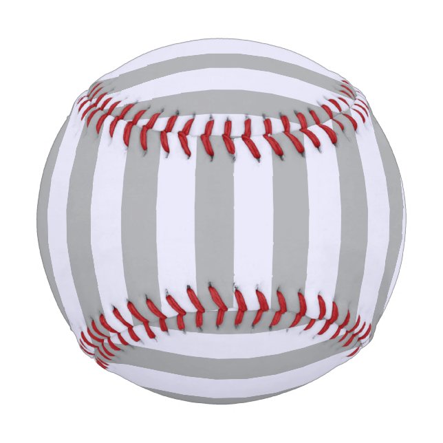 Pelota De Béisbol Patrón rayado en gris y lavanda (Anverso)
