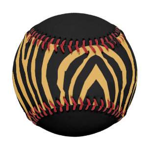 PELOTA DE BÉISBOL PATRÓN RETRO ORO Y BLACK ANIMAL IMPRESIÓN