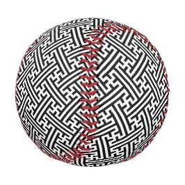 Pelota De Béisbol Patrón Sayagata, Japonés, Blanco y Negro