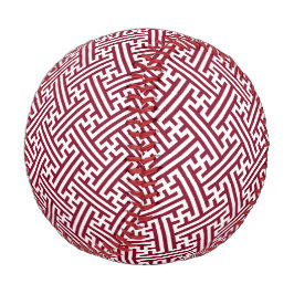 Pelota De Béisbol Patrón Sayagata, japonés, borgoñoso y blanco