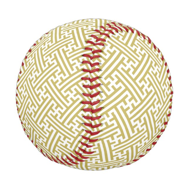 Pelota De Béisbol Patrón Sayagata, japonés, dorado y blanco (Angular)