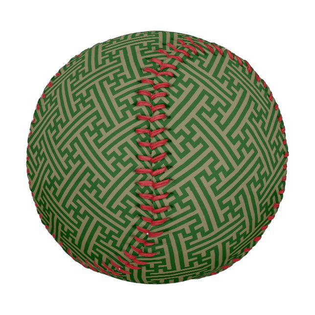 Pelota De Béisbol Patrón Sayagata, japonés, verde y oro (Angular)