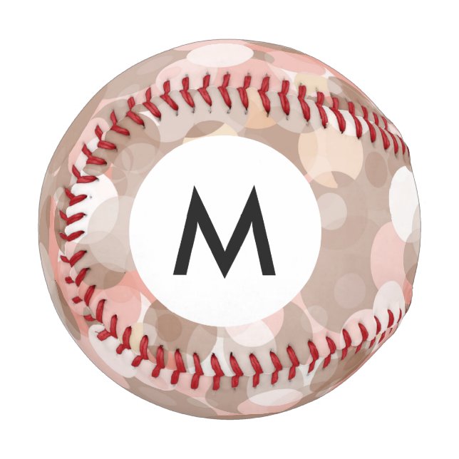 Pelota De Béisbol Patrón simple monograma - Círculos (Anverso izquierdo)