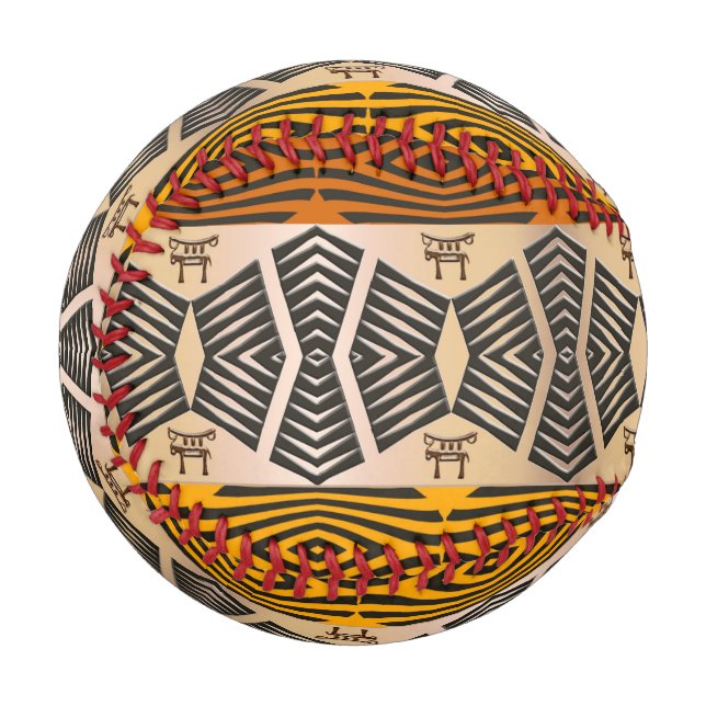 Pelota De Béisbol patrón tribal étnico africano (Reverso derecho)