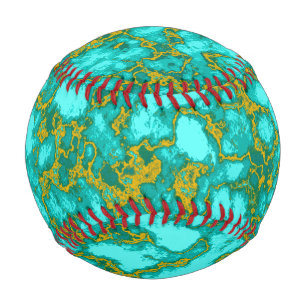 Pelota De Béisbol Patrón turquesa y dorado