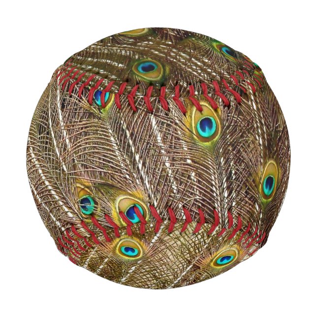 Pelota De Béisbol Peacock Tail Feathers (Reverso)