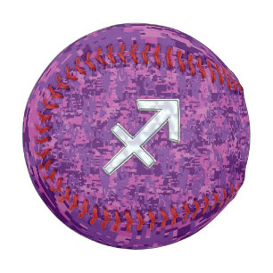 Pelota De Béisbol Pearl Sagittarius Zodiac Rótulo Fuchsia Camo Digit