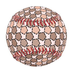 Pelota De Béisbol Pentágonos marrones simétricos con bordes trazados