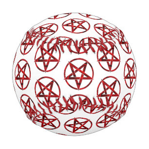 Pelota De Béisbol Pentagram del diablo Rojo