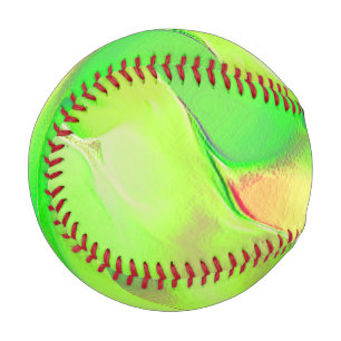 Pelota De Béisbol Pequeño esculpido en verde amarillento e intenso