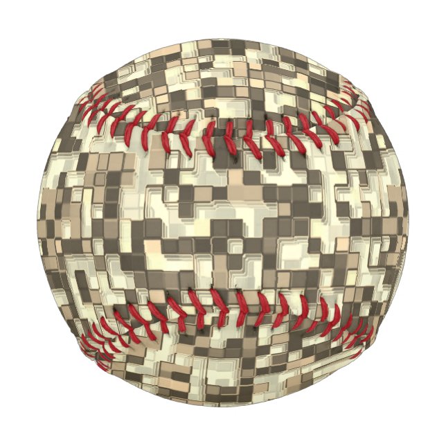 Pelota De Béisbol Pequeños cuadros en tonos beige marrón (Anverso)