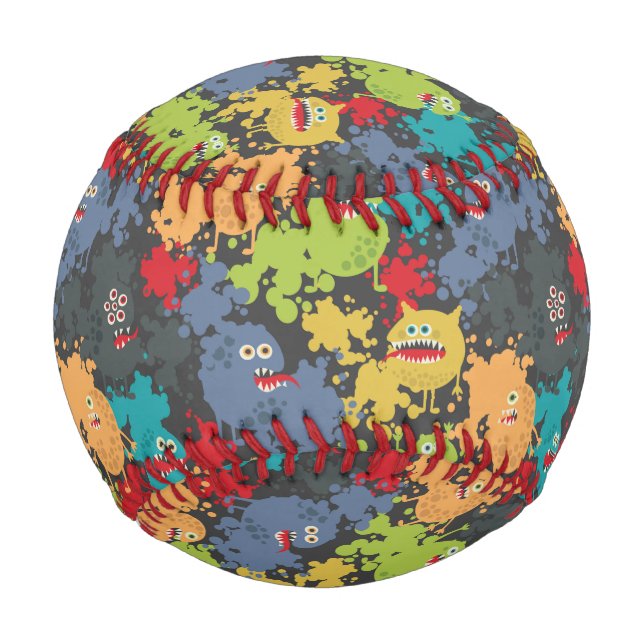 Pelota De Béisbol Pequeños monstruos graciosos (Anverso)
