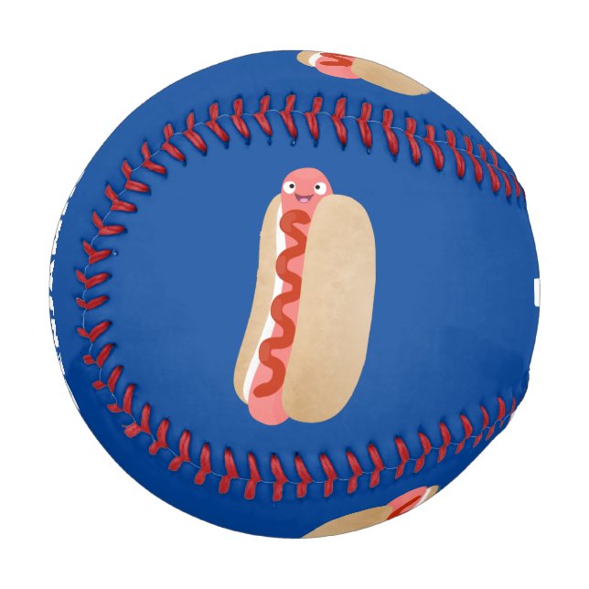 Pelota De Béisbol Perro caliente divertido lindo personalizado Weine (Anverso izquierdo)