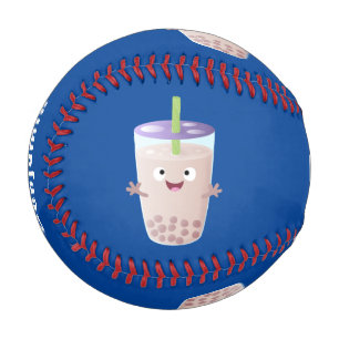 Pelota De Béisbol Personaje de dibujos animados de Cute happy bubble