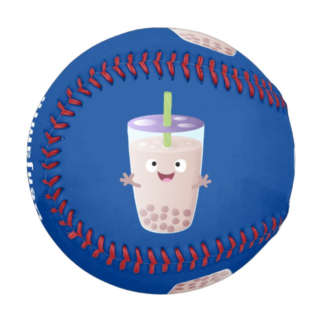 Pelota De Béisbol Personaje de dibujos animados de Cute happy bubble (Anverso izquierdo)