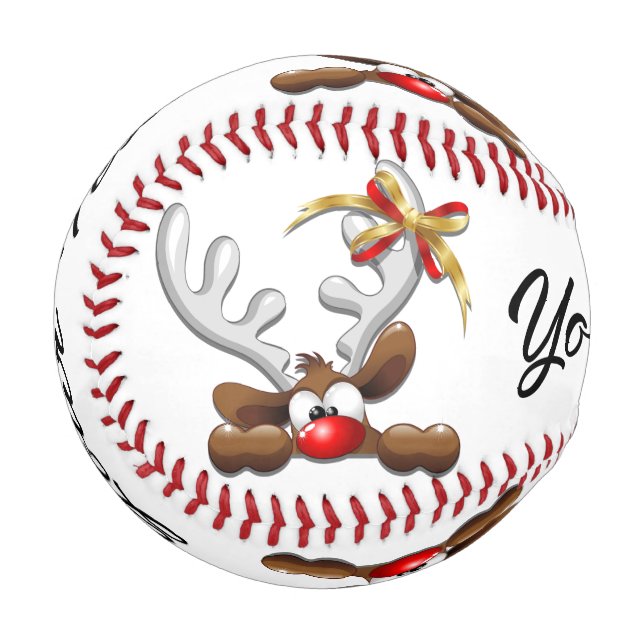Pelota De Béisbol Personaje de Navidades divertidos y desconcertados (Anverso izquierdo)