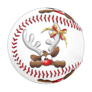 Pelota De Béisbol Personaje de Navidades divertidos y desconcertados