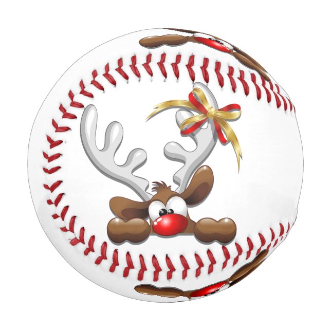 Pelota De Béisbol Personaje de Navidades divertidos y desconcertados (Anverso izquierdo)