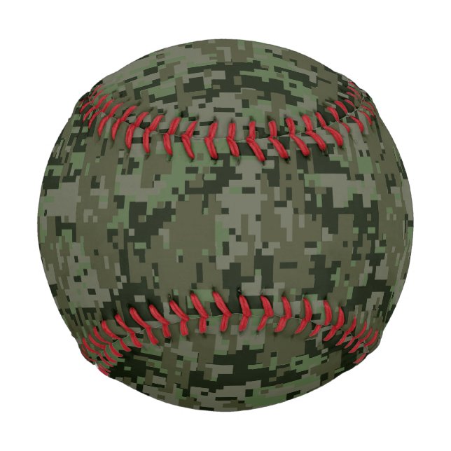 Pelota De Béisbol Personalizable de Camuflaje Digital Deep Woods (Anverso)