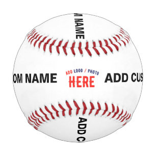 PELOTA DE BÉISBOL PERSONALIZABLE MODERNO ESTILO BLANCO VERIFICADO MA
