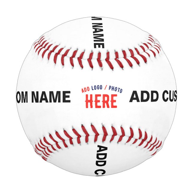 PELOTA DE BÉISBOL PERSONALIZABLE MODERNO ESTILO BLANCO VERIFICADO MA (Anverso)