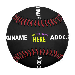 PELOTA DE BÉISBOL PERSONALIZABLE MODERNO ESTILO NEGRO VERIFICADO MAR