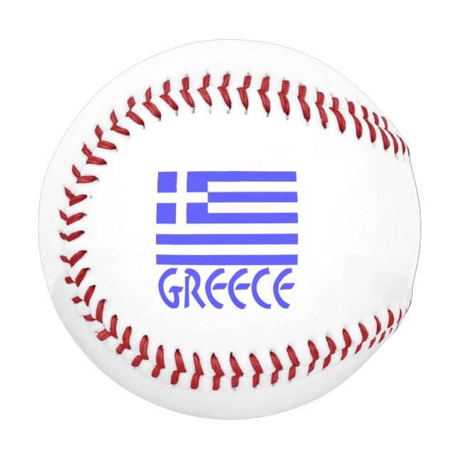 Pelota De Béisbol Personalización azul de la bandera griega (Anverso izquierdo)