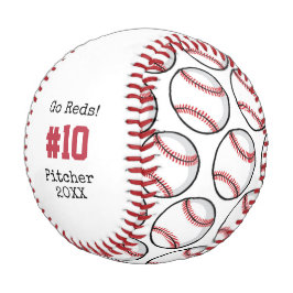 Pelota de béisbol personalizada roja blanca negra 