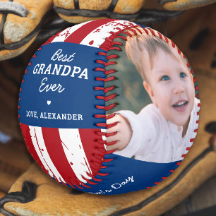 Pelota De Béisbol Personalizado 2 del Día del Padre Patriótico GRAND