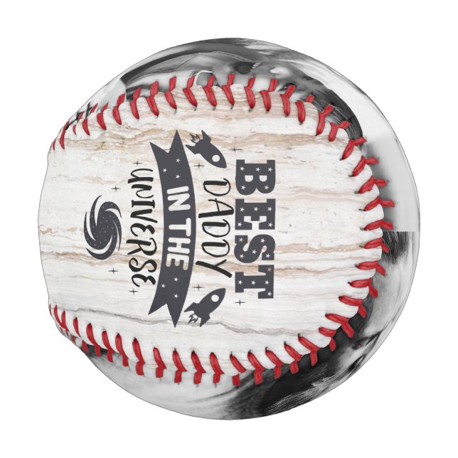 Pelota De Béisbol Personalizado 2 foto mejor papi en el universo (Anverso derecho)