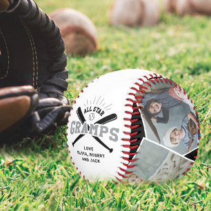 Pelota De Béisbol Personalizado “All Star Abuelo” Blanco Negro