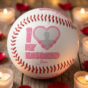 Pelota De Béisbol Personalizado Amo a Mi Esposa – Agregar Nombre y F