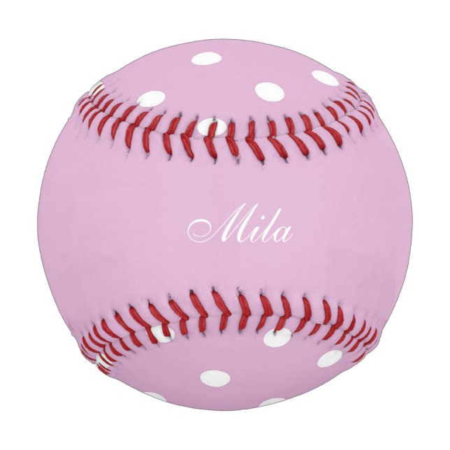 Pelota De Béisbol Personalizado Angora Rosa (Anverso)