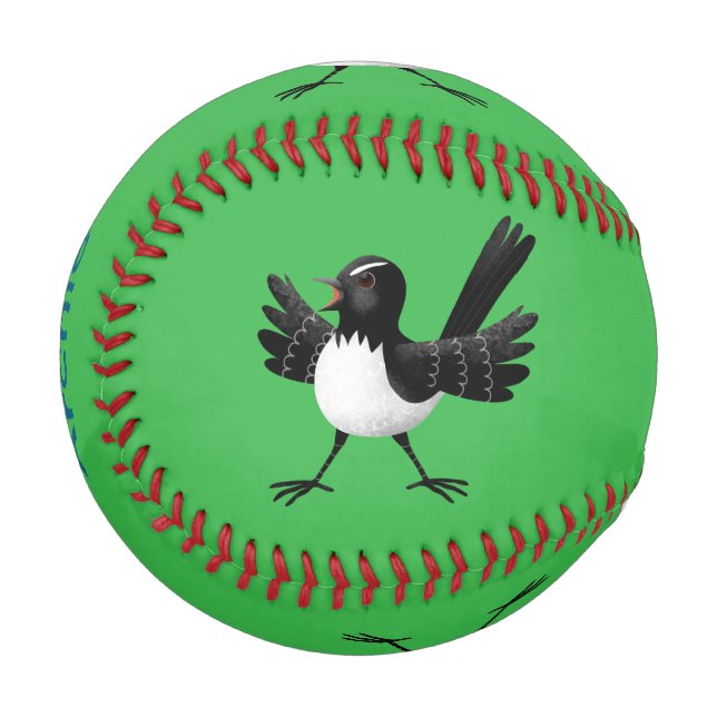Pelota De Béisbol Personalizado australiano Willie Wagtail personali (Anverso izquierdo)